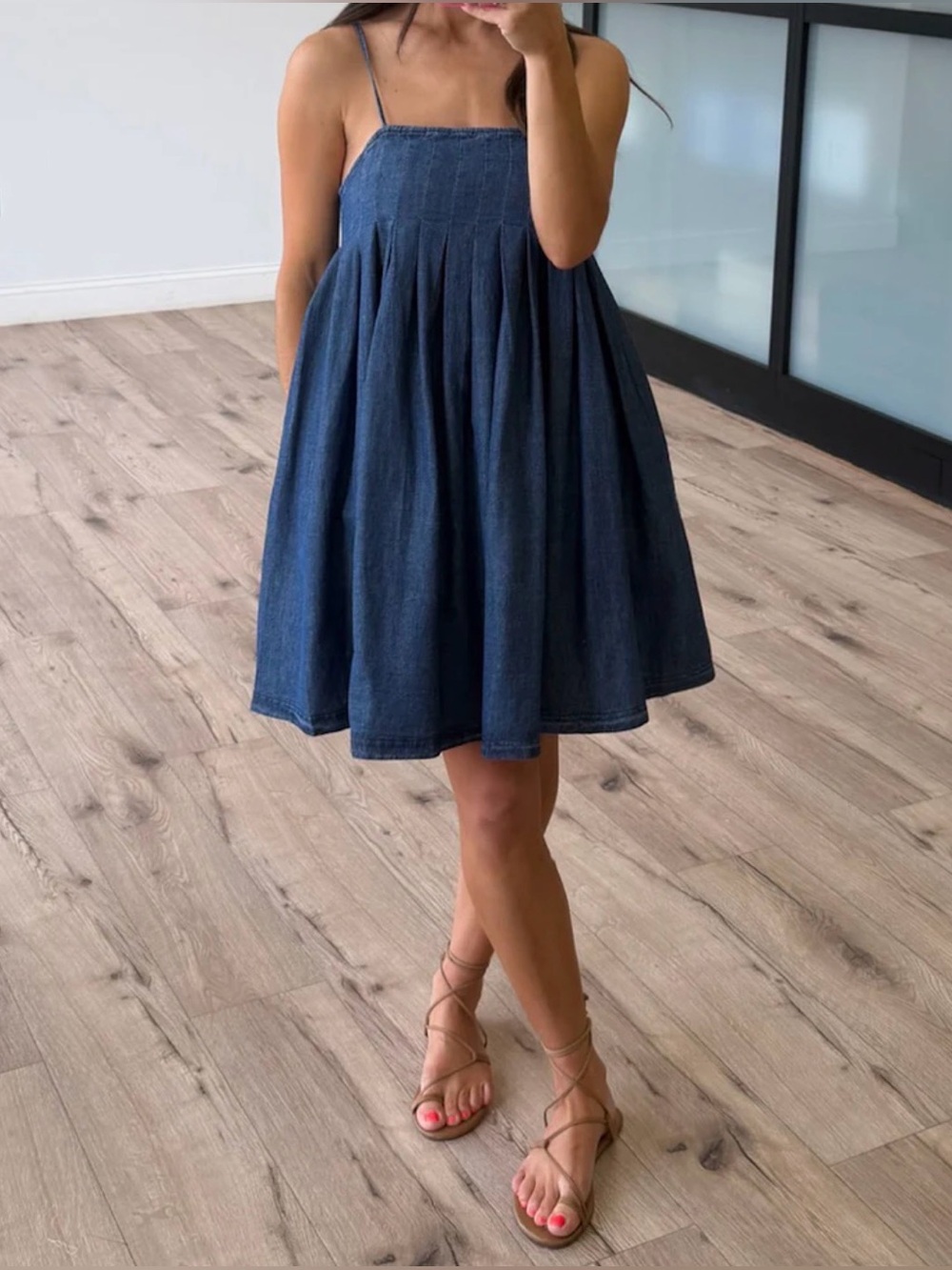 Shop Talulah Pintuck Pleat Chambray Dress